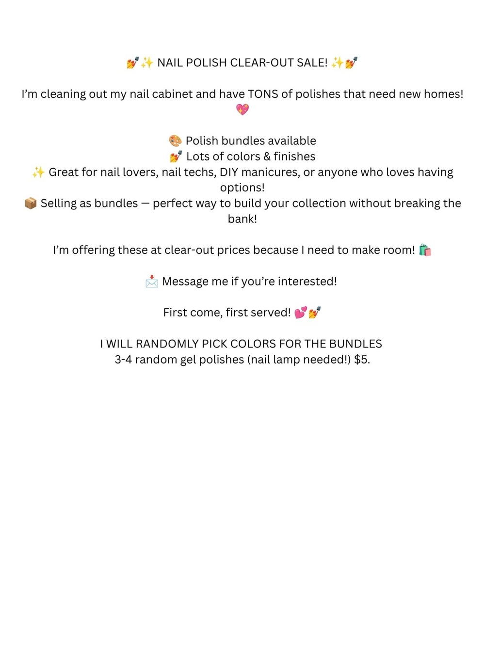 Nail Polish Clear-Out Sale — Assorted Colors